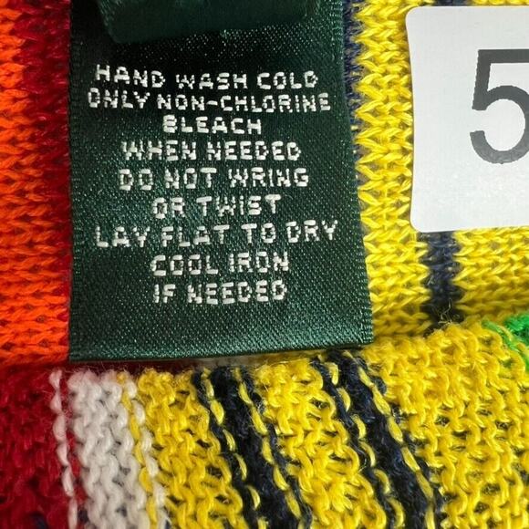 Lauren Ralph Lauren Cape Poncho Knit Womens S M Linen Cotton Striped Beach Color - Picture 7 of 7